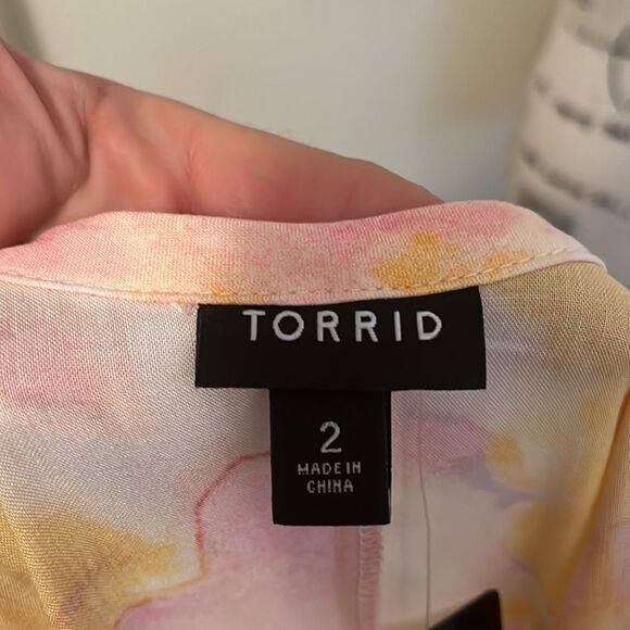 Torrid Watercolor Tie Dye Design Maxi Dress Feminine Boho Contemporary Brand New - Picture 16 of 16